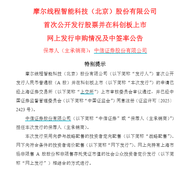 打新爆了！“国产GPU第一股”网上初步申购超4000倍 中一签有望赚超10万元？